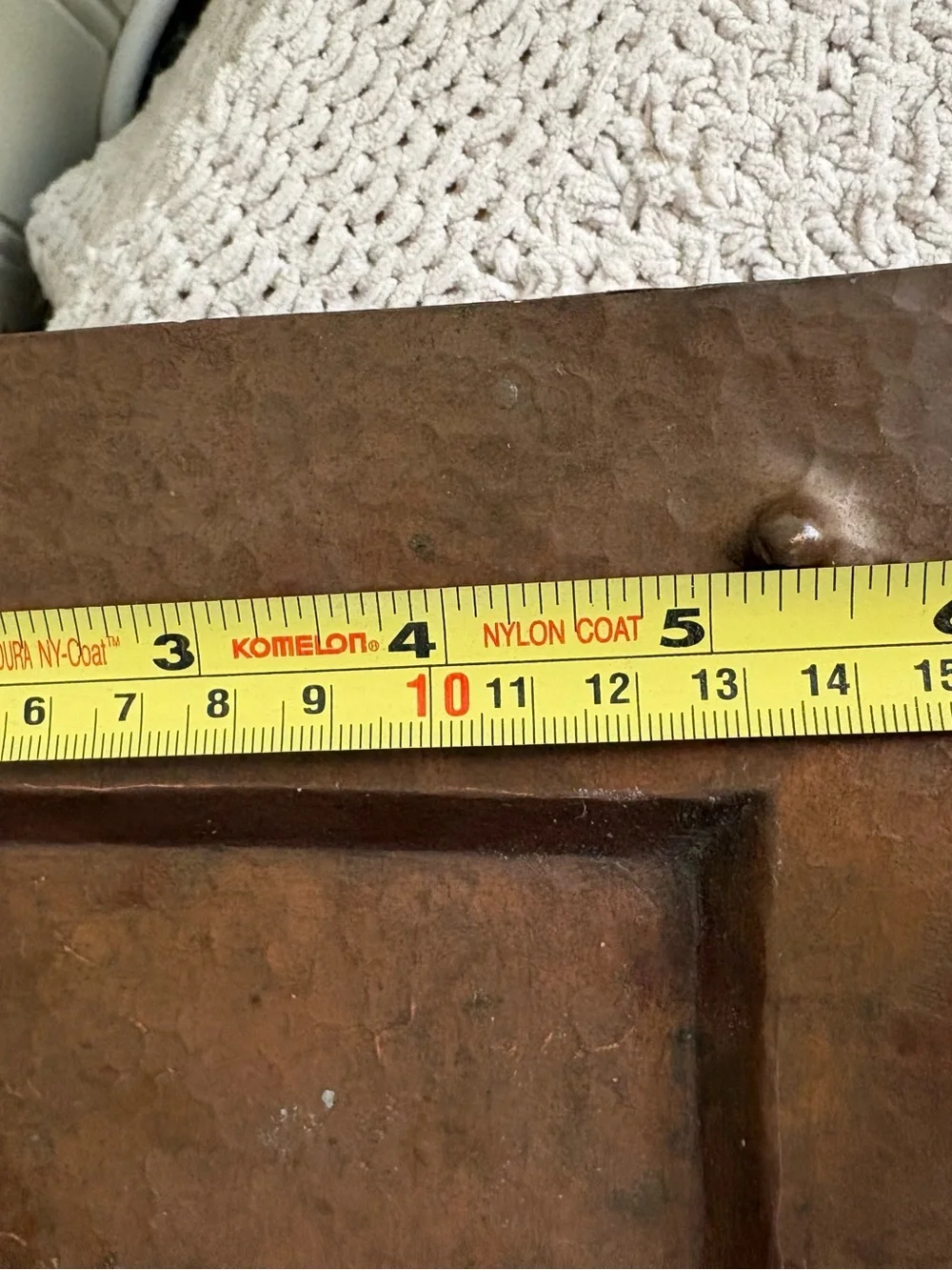Vintage Hammered Copper Low Profile Rectanglular Decorative Tray Collectible VTG